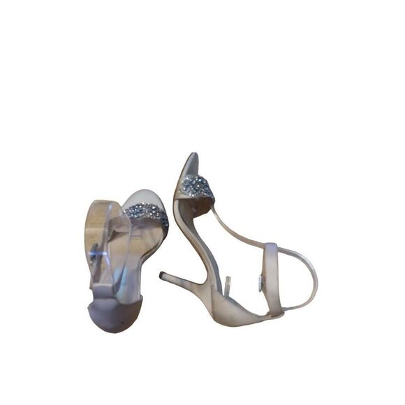 Blue By Betsey Johnson Gina Ankle Strap Heels Women Sz 6.5 M Rhinestone Designer - Picture 5 of 8